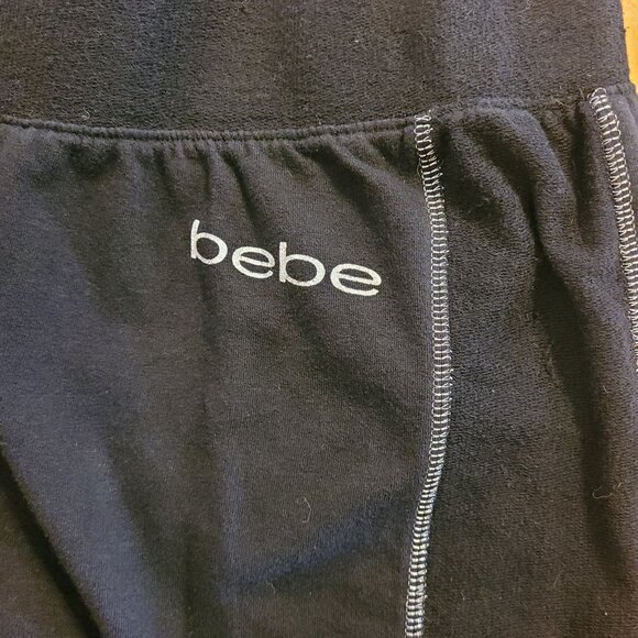 Bebe Women's Size XL Black Joggers With Logo Contrast Stitching Drawstring Waist - Picture 10 of 10